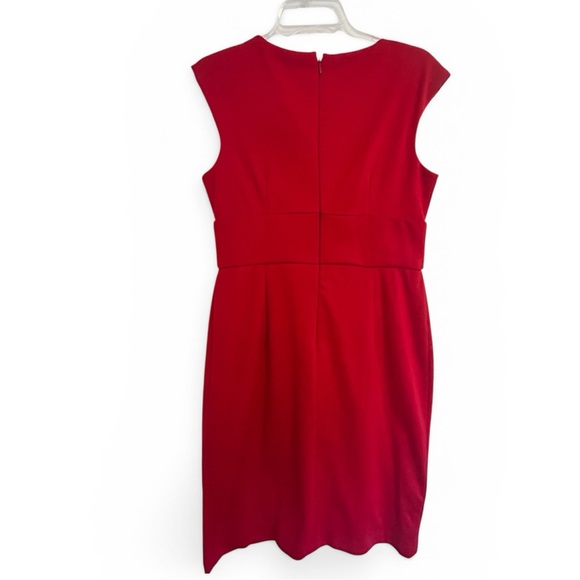 London Times Red Ruffled Dress - Picture 3 of 8